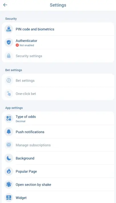 1xBet Android App Settings 1xBet Android App Settings