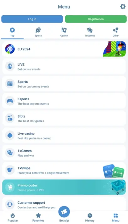 1xBet on Android App 1xBet on Android App