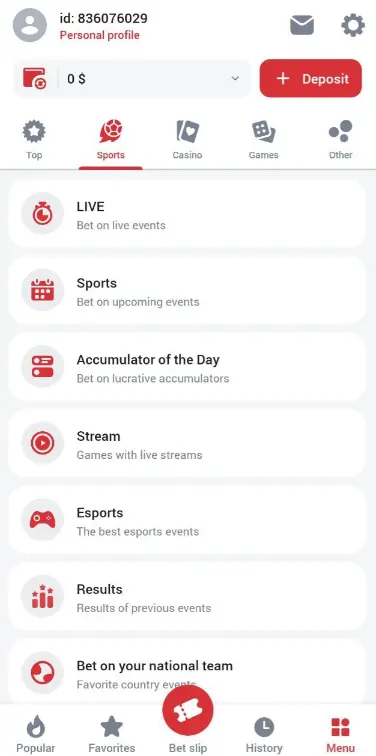 888Starz Android Menu 888Starz Android Menu