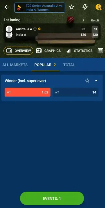 Mostbet Betting Menu iOS