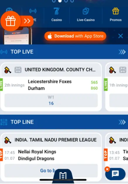 Mostbet iOS Interface