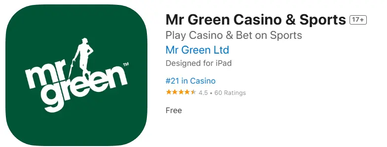 Mr Green App Store iOS Mr Green App Store iOS