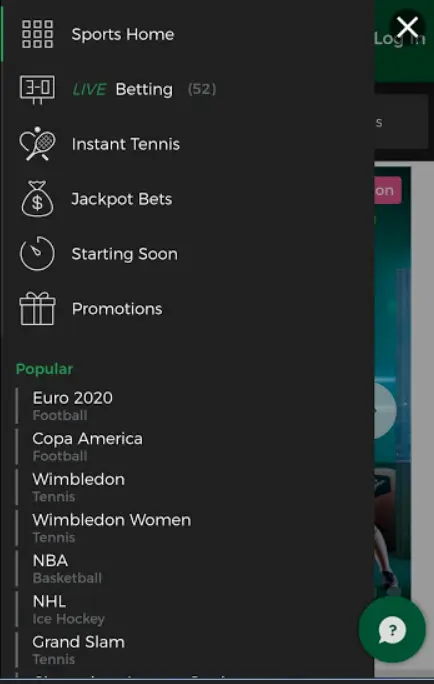 Mr Green iOS Sports Mr Green iOS Sports